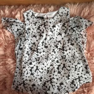 A flowery off the shoulder top